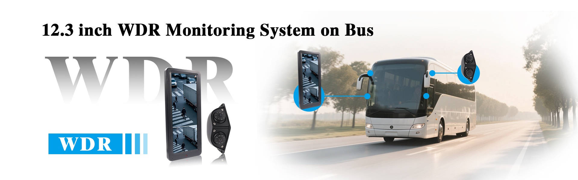 Sistema de monitoreo WDR de 12.3 pulgadas en el autobús