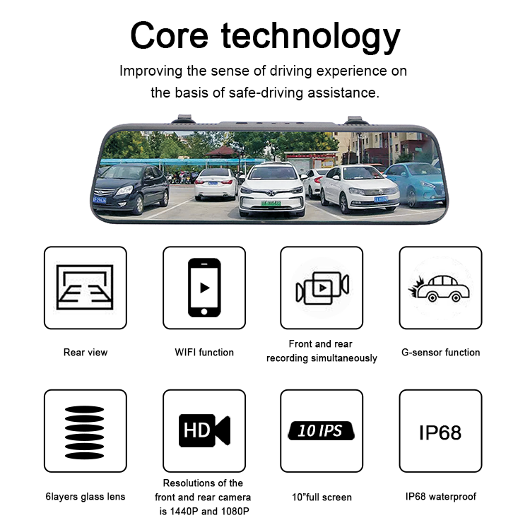 Transmisión multimedia dual 1080P de 10 pulgadas frontal y posterior