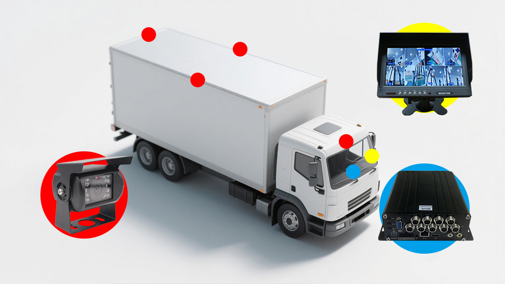 Sistema de monitoreo de puntos ciegos de 8 canales para vehículos